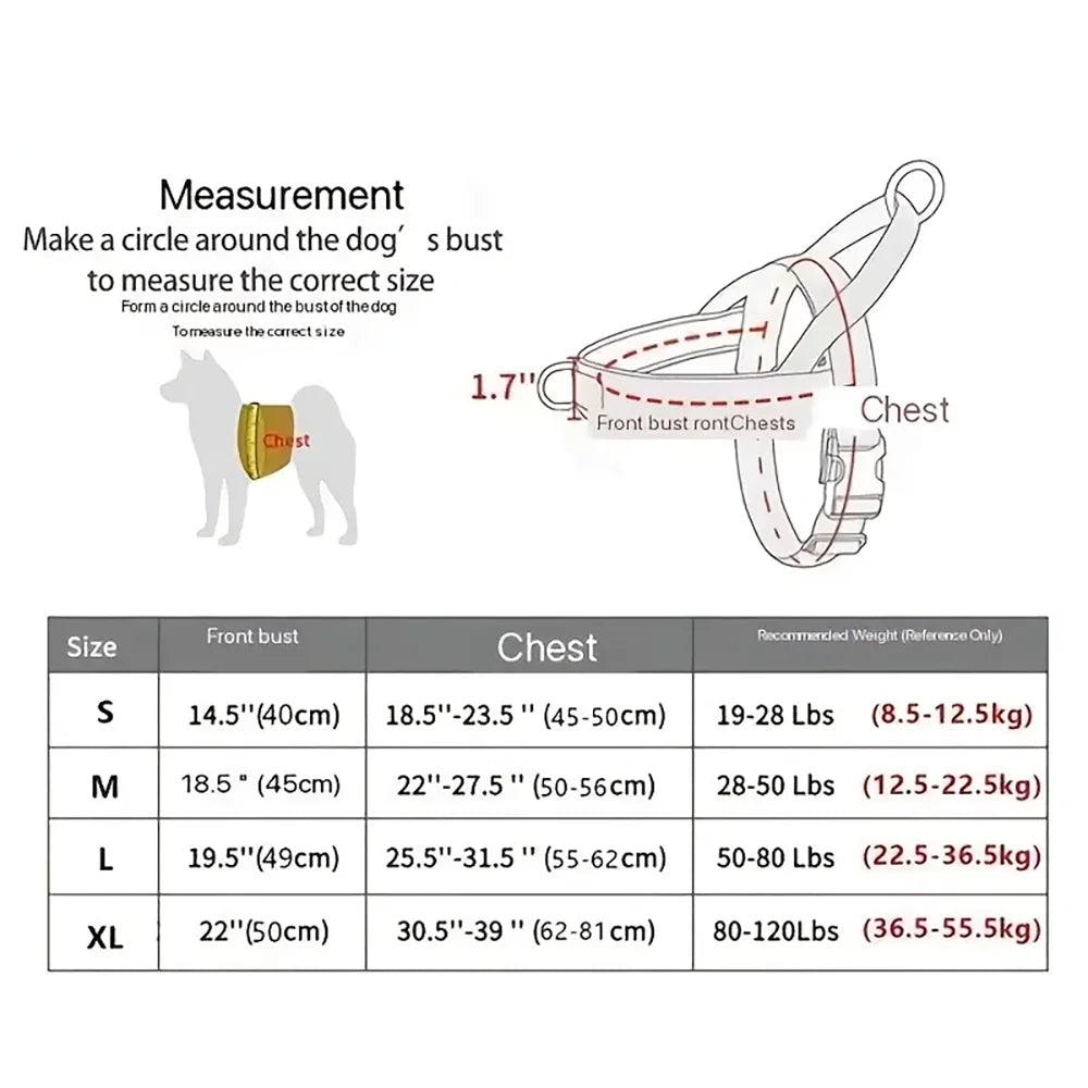 Harnais anti-traction Tactique pour Grand Chien – Nylon 1000D Ultra-Résistant, Ajustable, avec Poignée de Contrôle & Bandes Réfléchissantes – Idéal Dressage, Balades & Randonnée