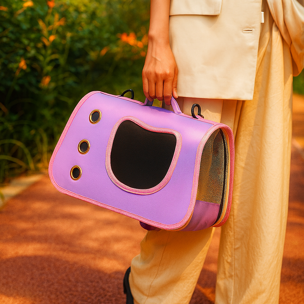 Sac de transport pour chat et petit chien – Sac élégant, respirant et confortable pour voyages sereins