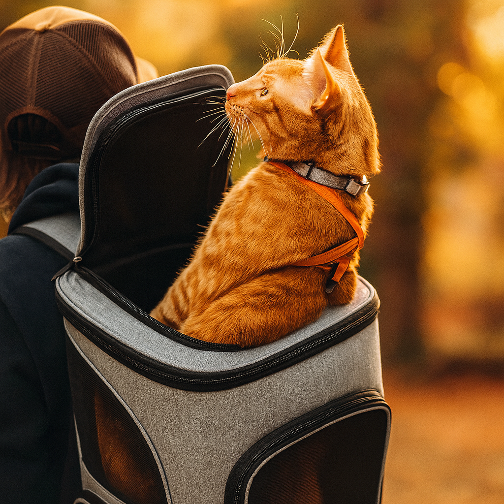 Sac à Dos Transport Chat Respirant et Extensible – Sac Pliable Grande Capacité pour Voyager avec Chats et Chiens
