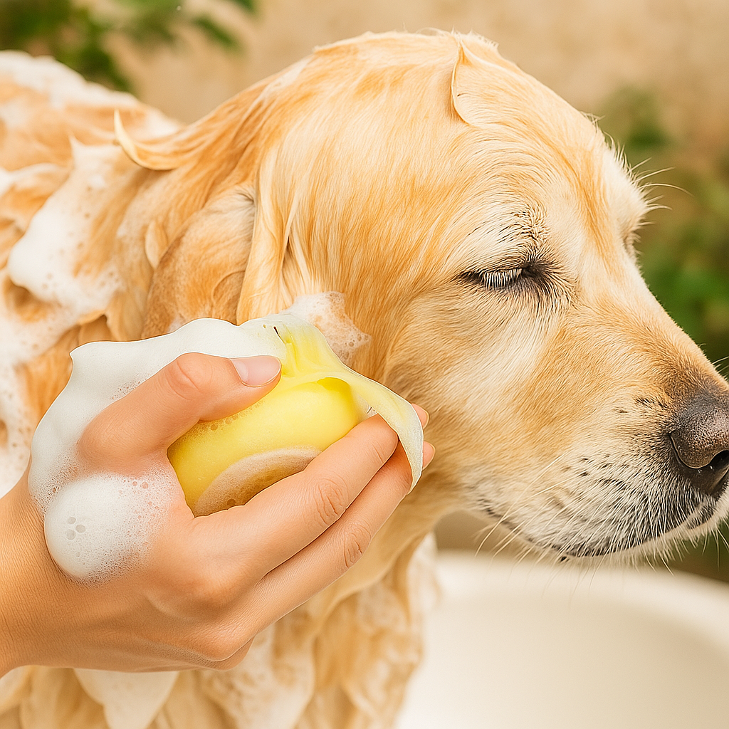 Brosse de Bain et de Toilettage pour Chiens et Chats – Silicone Doux avec Distributeur de Shampoing – Brosse de Massage Anti-Poils pour Douche et Grooming