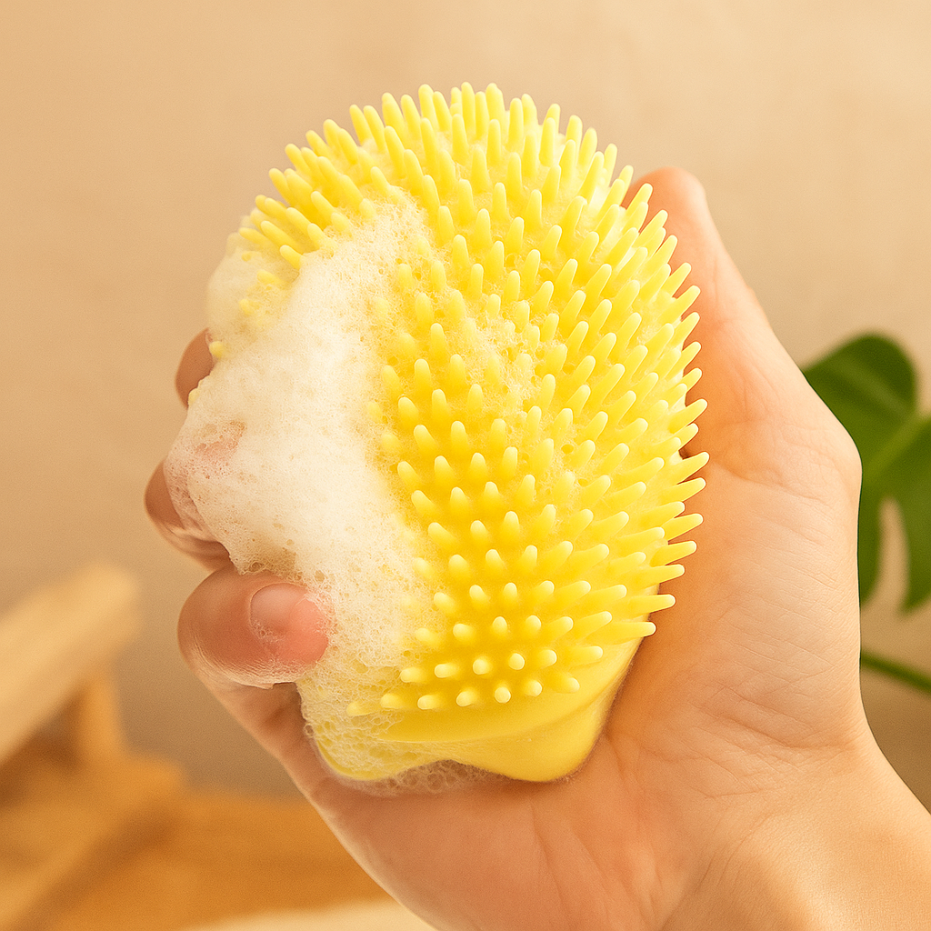 Brosse de Bain et de Toilettage pour Chiens et Chats – Silicone Doux avec Distributeur de Shampoing – Brosse de Massage Anti-Poils pour Douche et Grooming