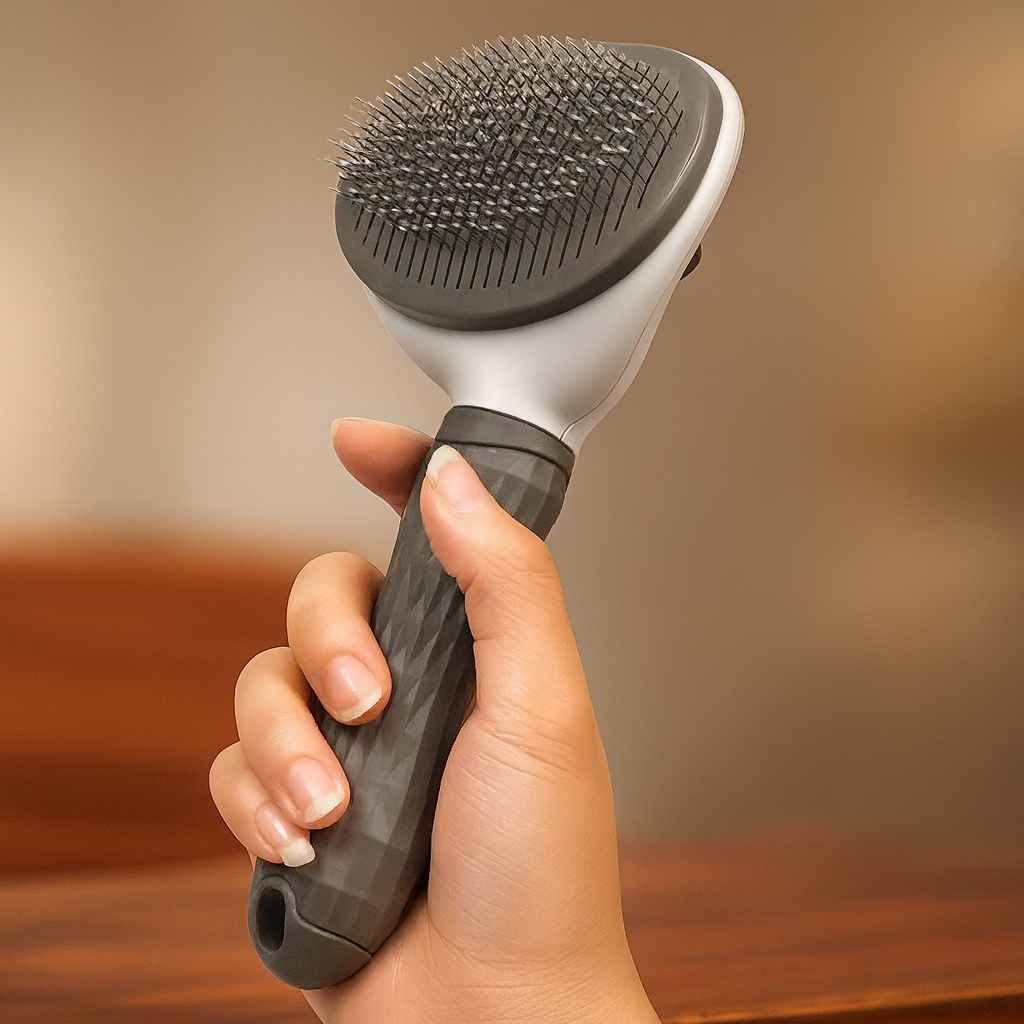 Brosse pour chat – Brosse Autonettoyante Anti-Poils pour Chats et Chiens | Peigne de Toilettage Premium, Retire les Poils Morts et Nœuds