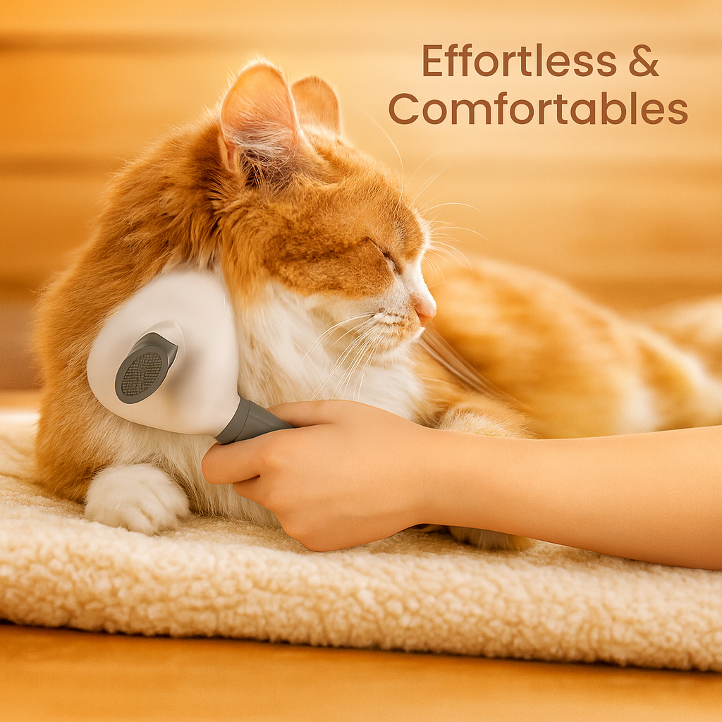 Brosse pour chat – Brosse Autonettoyante Anti-Poils pour Chats et Chiens | Peigne de Toilettage Premium, Retire les Poils Morts et Nœuds