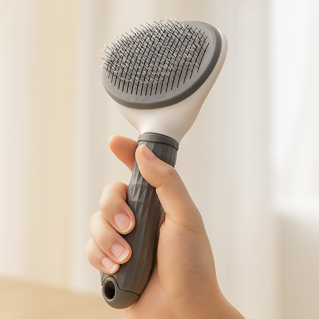 Brosse pour chat – Brosse Autonettoyante Anti-Poils pour Chats et Chiens | Peigne de Toilettage Premium, Retire les Poils Morts et Nœuds