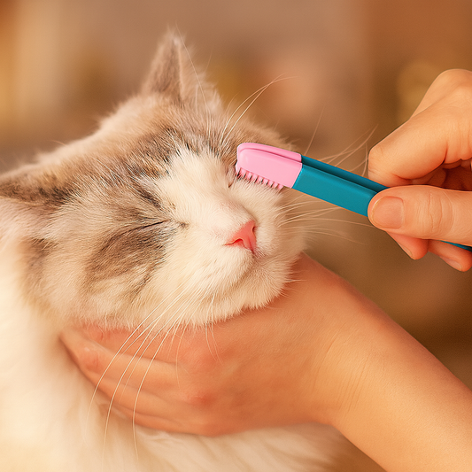 Peigne pour chat – Peigne Nettoyant Yeux et Museau | Outil de Toilettage Chat Précis, Retire Taches de Larmes et Saletés | Accessoire Soin Chat et Petit Chien