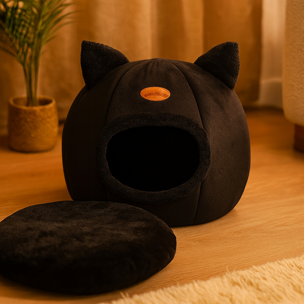 Lit pour chat – Panier Douillet Hiver, Nid Chaud Anti-Stress, Maison pour Chat et Petit Chien – Confort Profond & Design Premium