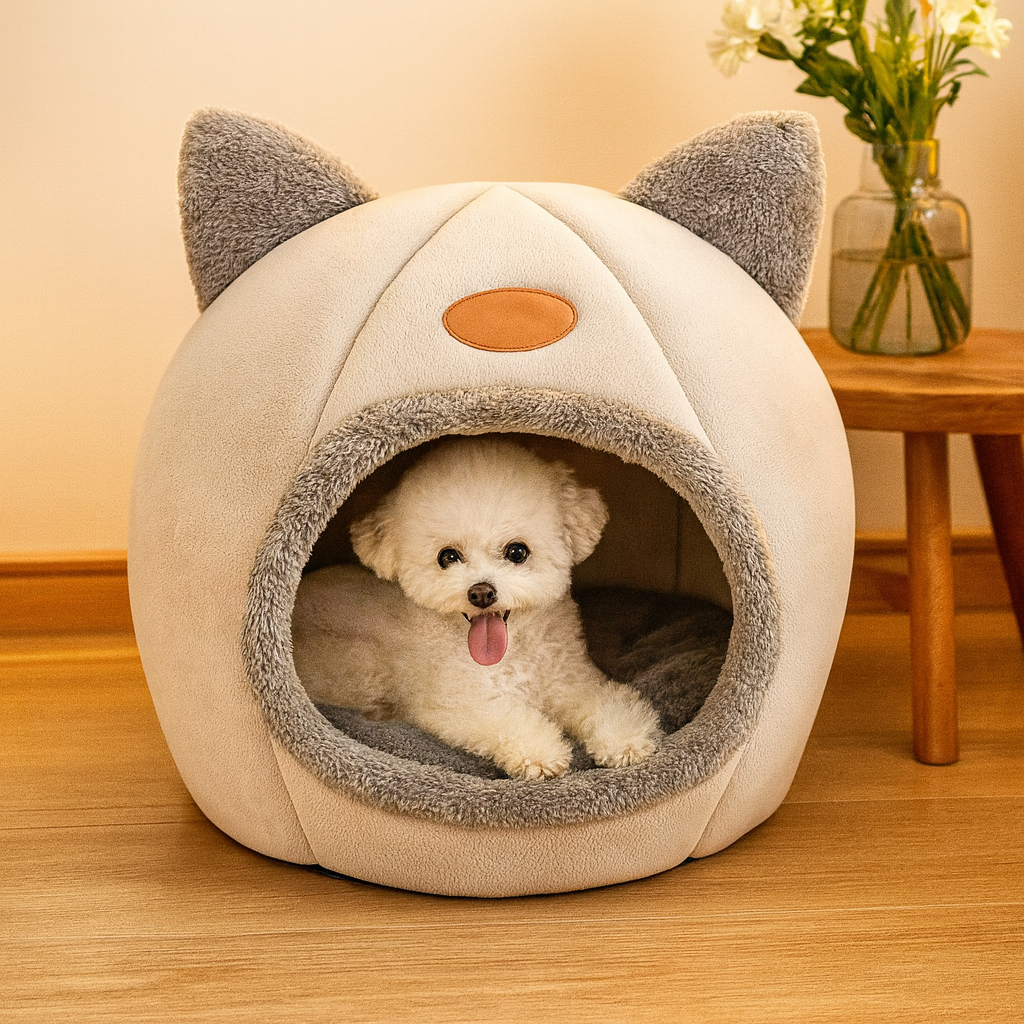 Lit pour chat – Panier Douillet Hiver, Nid Chaud Anti-Stress, Maison pour Chat et Petit Chien – Confort Profond & Design Premium