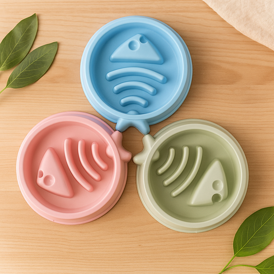 Gamelle anti glouton – Bol antidérapant anti-étouffement pour chien et chat | Gamelle épaisse ronde pour ralentir l’alimentation et favoriser une digestion saine