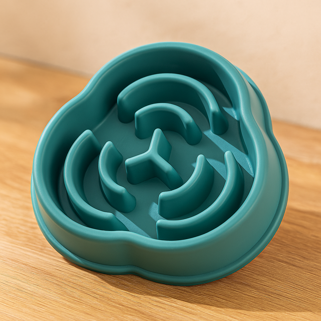 Gamelle anti glouton – Bol antidérapant anti-étouffement pour chien et chat | Gamelle épaisse ronde pour ralentir l’alimentation et favoriser une digestion saine