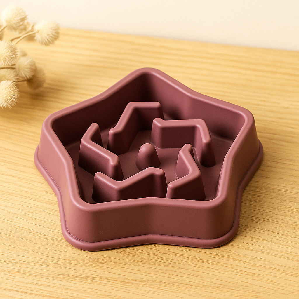 Gamelle anti glouton – Bol antidérapant anti-étouffement pour chien et chat | Gamelle épaisse ronde pour ralentir l’alimentation et favoriser une digestion saine