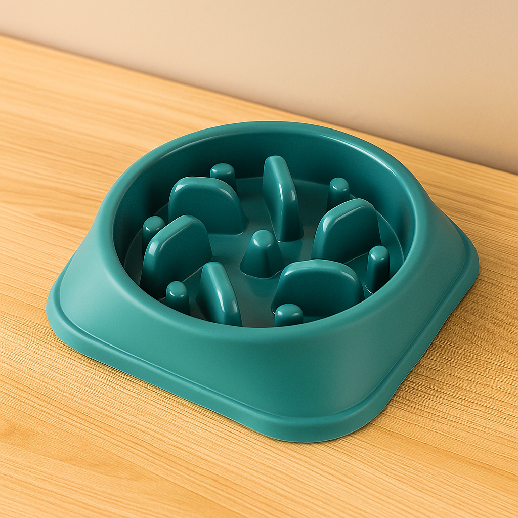 Gamelle anti glouton – Bol antidérapant anti-étouffement pour chien et chat | Gamelle épaisse ronde pour ralentir l’alimentation et favoriser une digestion saine