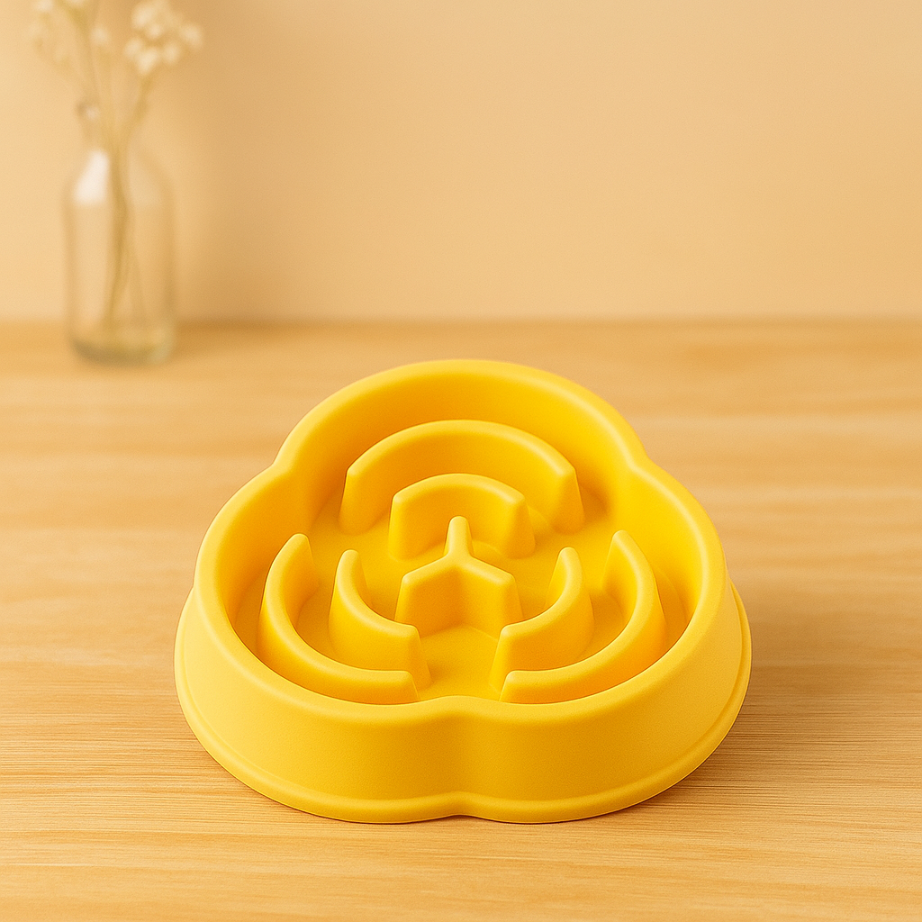 Gamelle anti glouton – Bol antidérapant anti-étouffement pour chien et chat | Gamelle épaisse ronde pour ralentir l’alimentation et favoriser une digestion saine