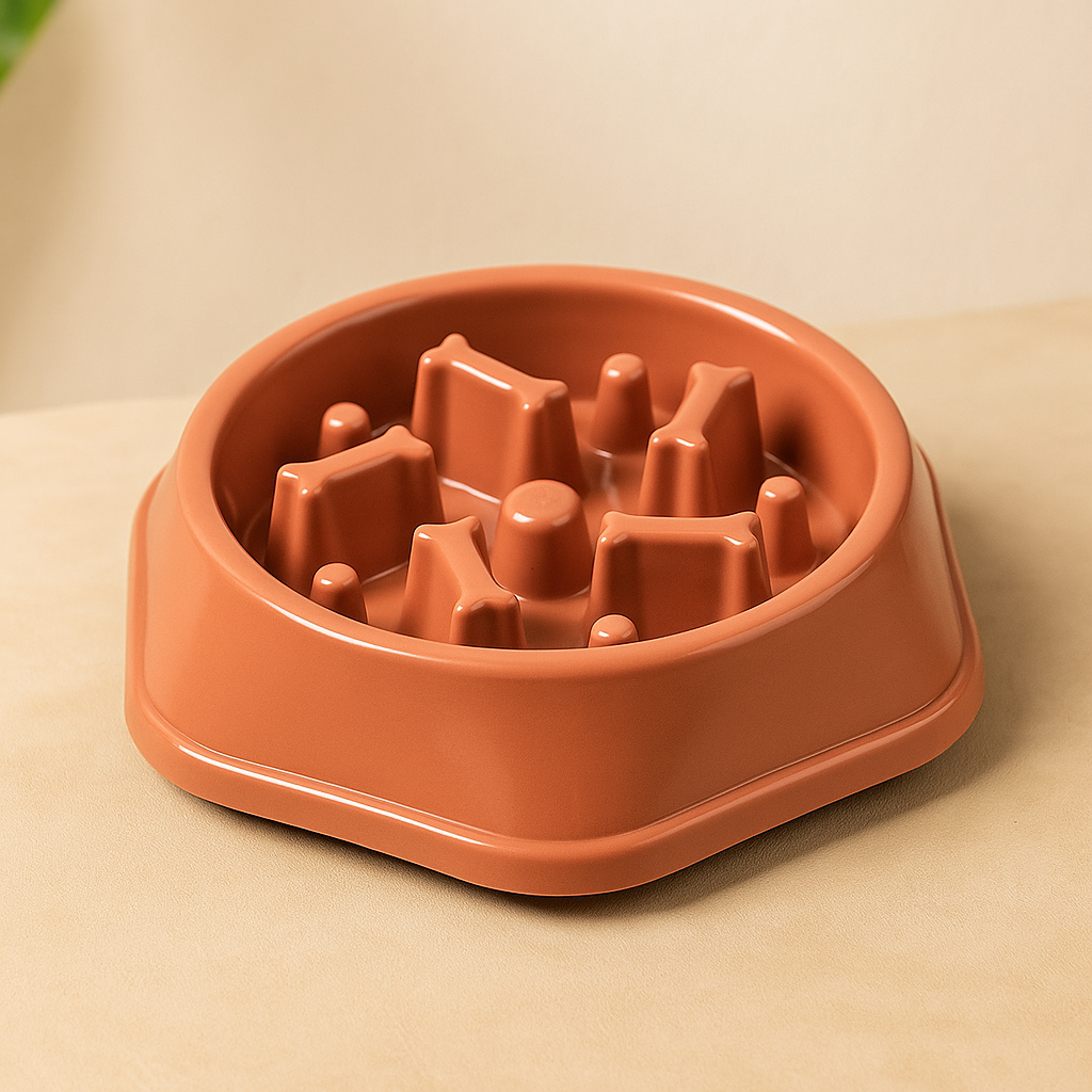 Gamelle anti glouton – Bol antidérapant anti-étouffement pour chien et chat | Gamelle épaisse ronde pour ralentir l’alimentation et favoriser une digestion saine