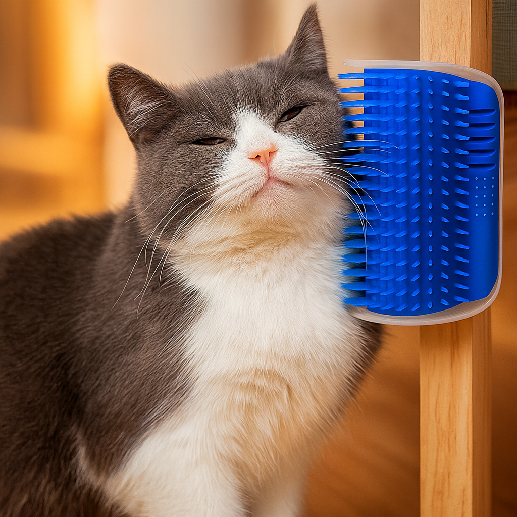 Brosse de Massage pour Chat – Peigne de Coin Amovible, Auto-Grattoir, Retire les Poils, Nettoyage & Beauté pour Chats et Chatons
