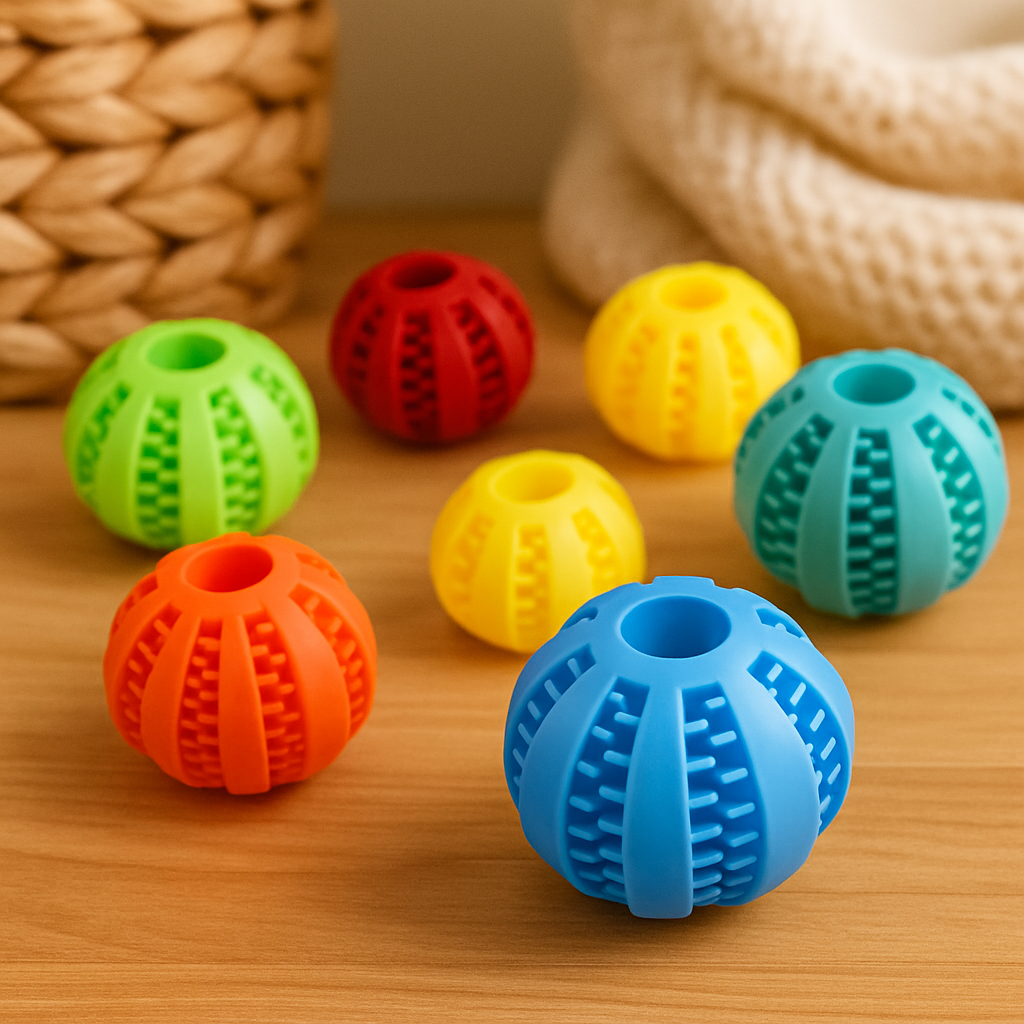 Jouet pour chien – Balle résistante non toxique, distributeur de friandises, balle à mâcher nettoyante pour dents, idéale chien, chiot et chat