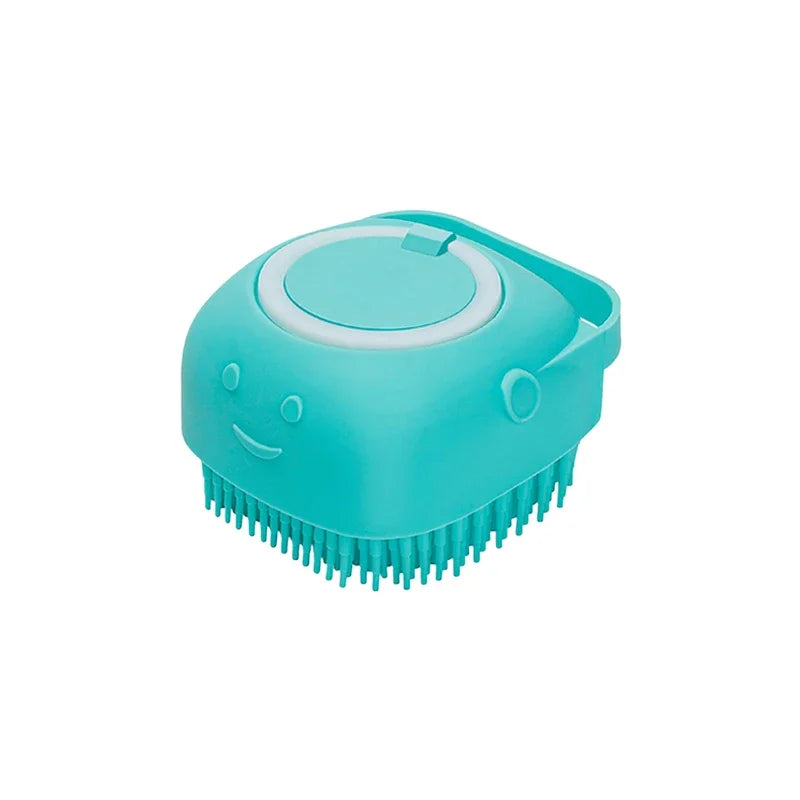 Brosse de Bain et de Toilettage pour Chiens et Chats – Silicone Doux avec Distributeur de Shampoing – Brosse de Massage Anti-Poils pour Douche et Grooming