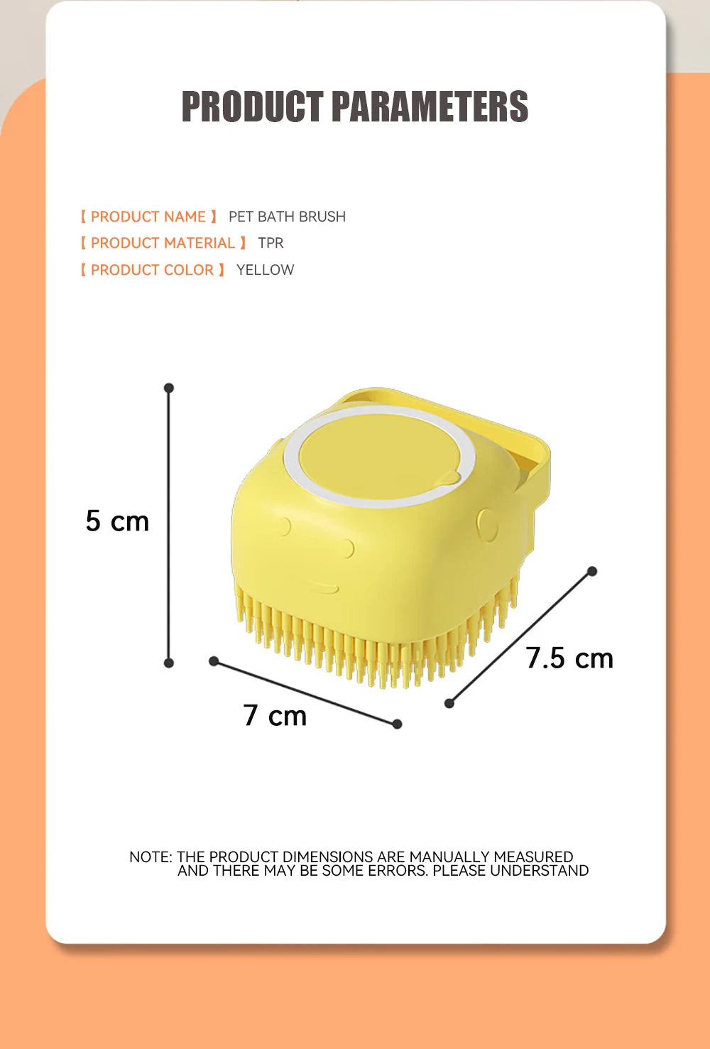 Brosse de Bain et de Toilettage pour Chiens et Chats – Silicone Doux avec Distributeur de Shampoing – Brosse de Massage Anti-Poils pour Douche et Grooming