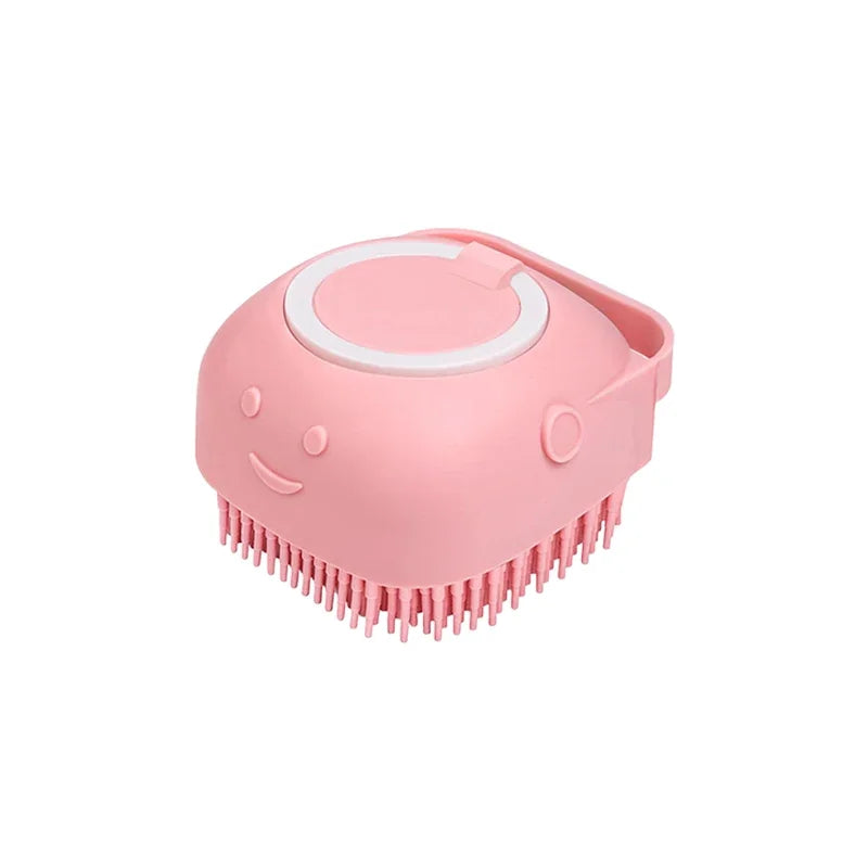 Brosse de Bain et de Toilettage pour Chiens et Chats – Silicone Doux avec Distributeur de Shampoing – Brosse de Massage Anti-Poils pour Douche et Grooming