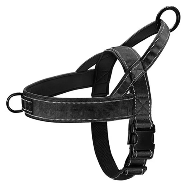 Harnais anti-traction Tactique pour Grand Chien – Nylon 1000D Ultra-Résistant, Ajustable, avec Poignée de Contrôle & Bandes Réfléchissantes – Idéal Dressage, Balades & Randonnée